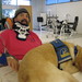 Jonesy with Pete, the therapy dog